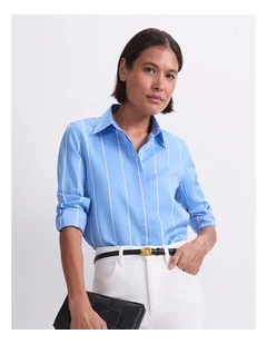 Hannah Stripe Cotton Silk Shirt