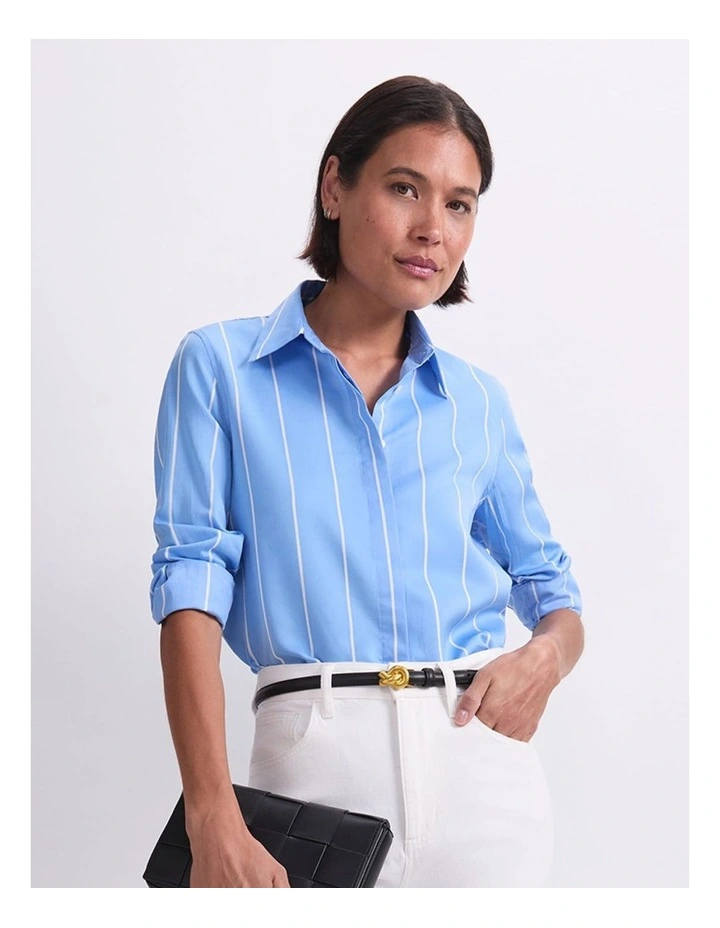 Hannah Stripe Cotton Silk Shirt image 1