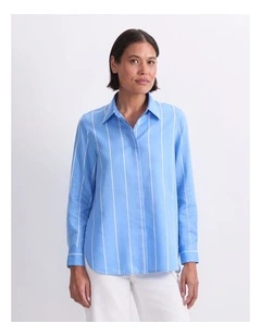 Hannah Stripe Cotton Silk Shirt