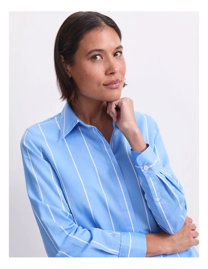 Hannah Stripe Cotton Silk Shirt image 6