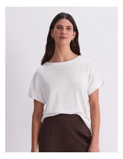 Tonia Crew Neck Linen Tee