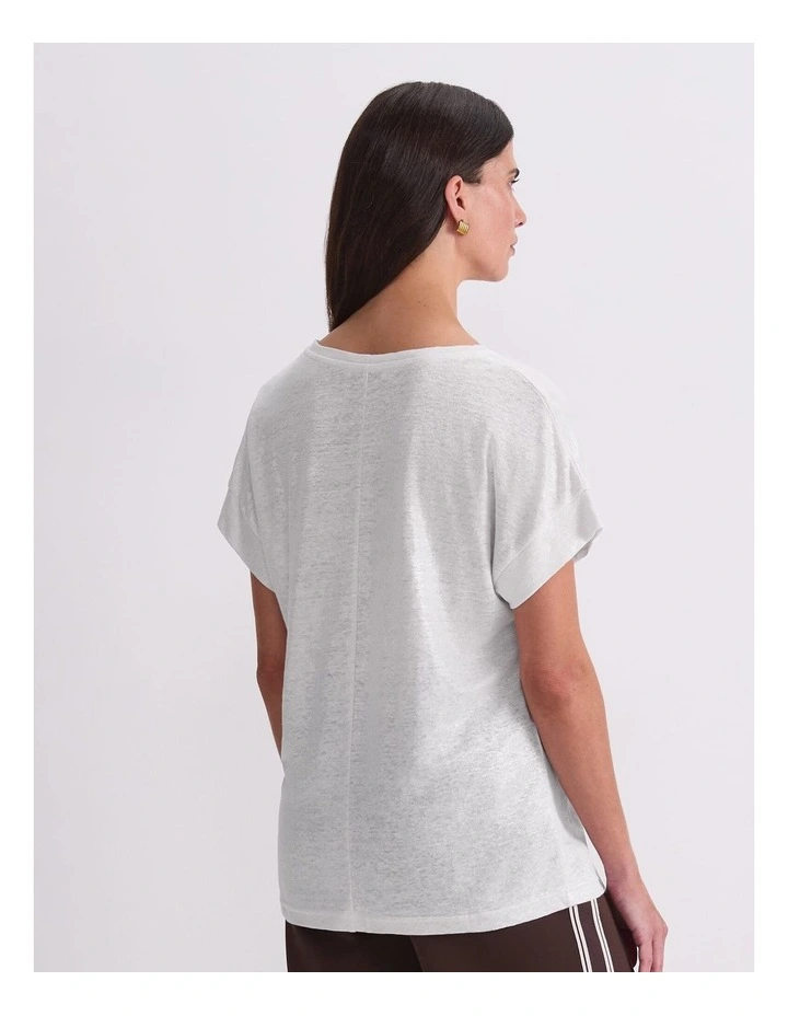 Tonia Crew Neck Linen Tee image 2