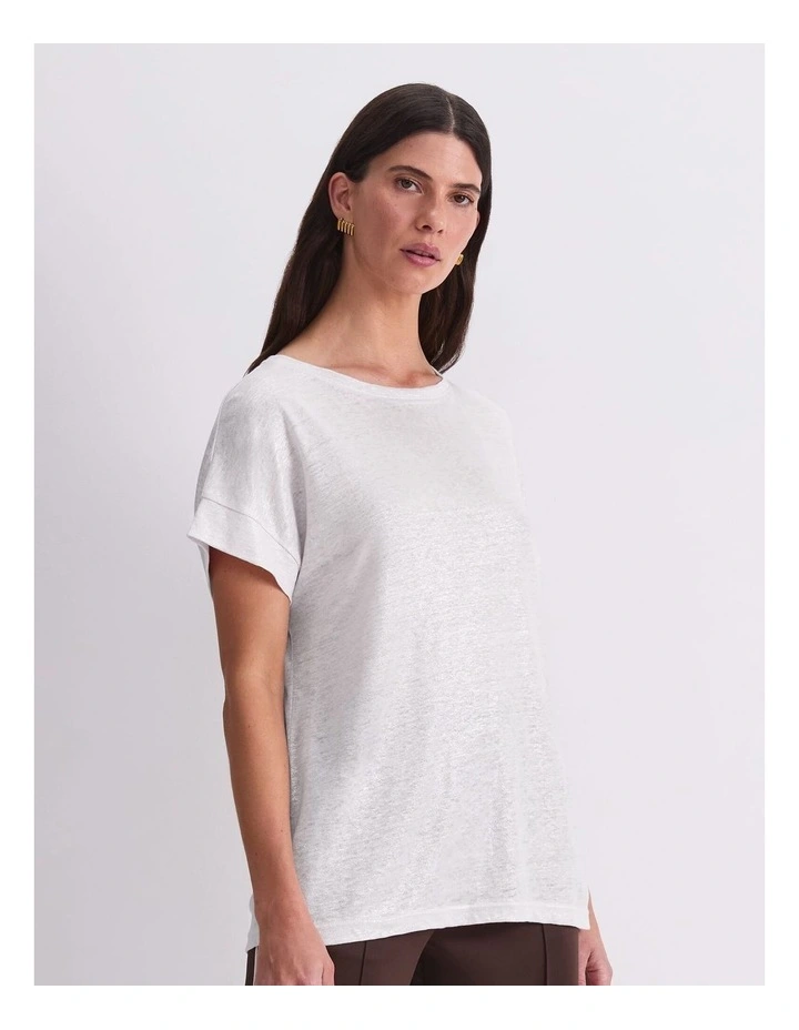 Tonia Crew Neck Linen Tee image 4