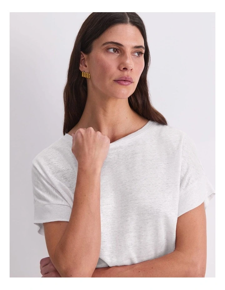 Tonia Crew Neck Linen Tee image 5