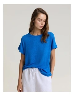 Tonia Crew Neck Linen Tee
