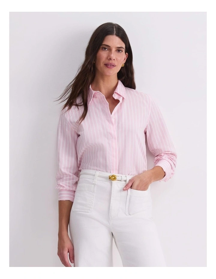 Hannah Stripe Cotton Silk Shirt image 1