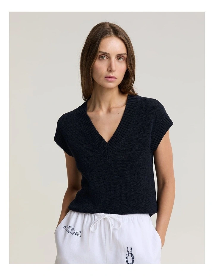 Josie Tape Yarn V-Neck Tank image 1