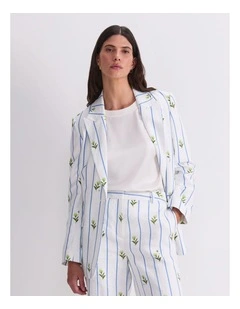 Hampton Stripe Linen Blazer