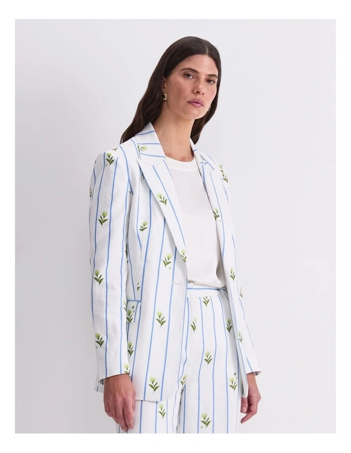 Hampton Stripe Linen Blazer image 4