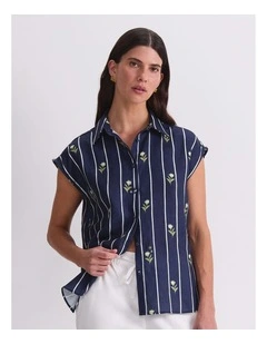 Hampton Stripe Linen Blouse