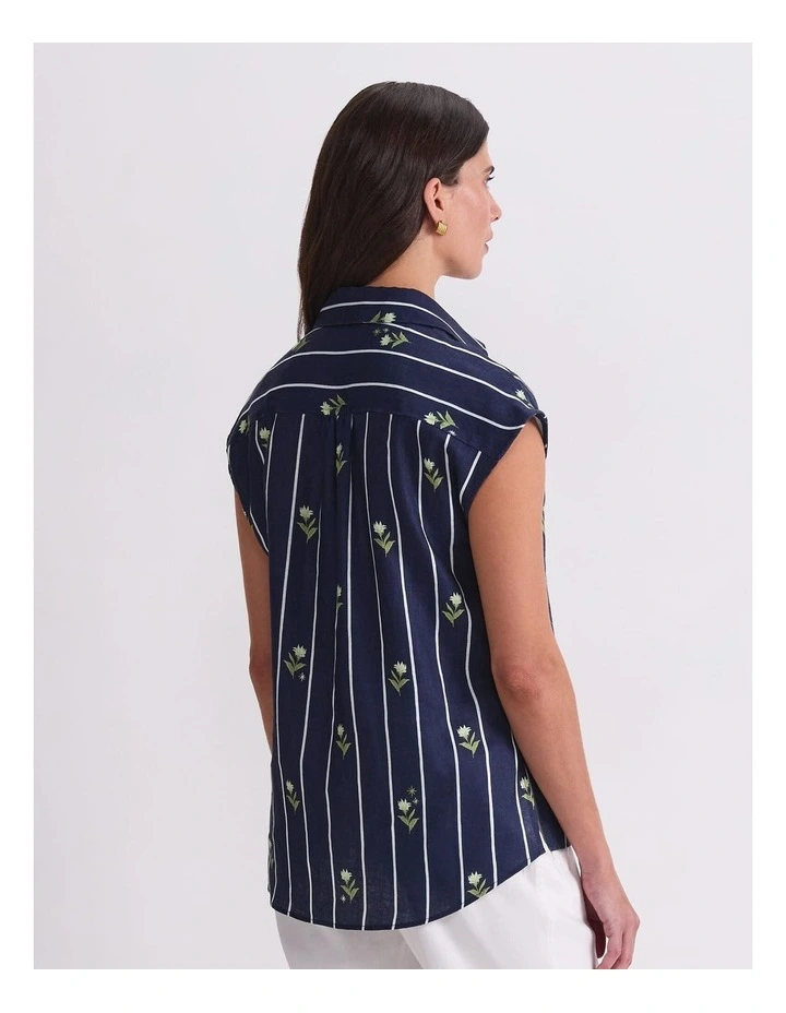 Hampton Stripe Linen Blouse image 2