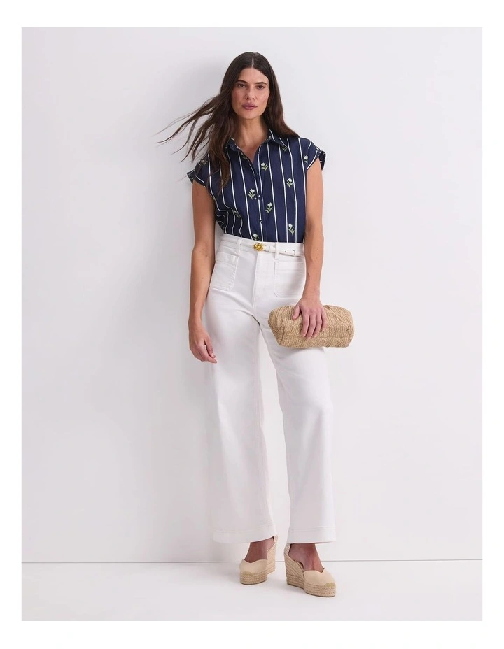 Hampton Stripe Linen Blouse image 3