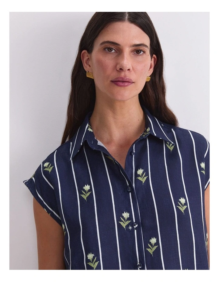 Hampton Stripe Linen Blouse image 5