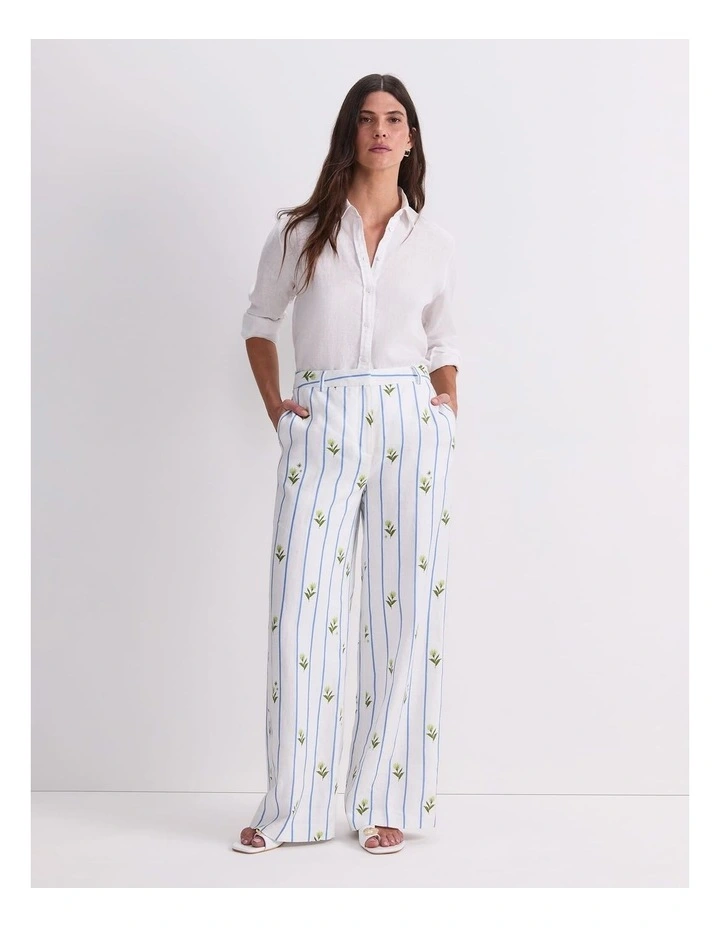 Hampton Stripe Linen Pant image 6