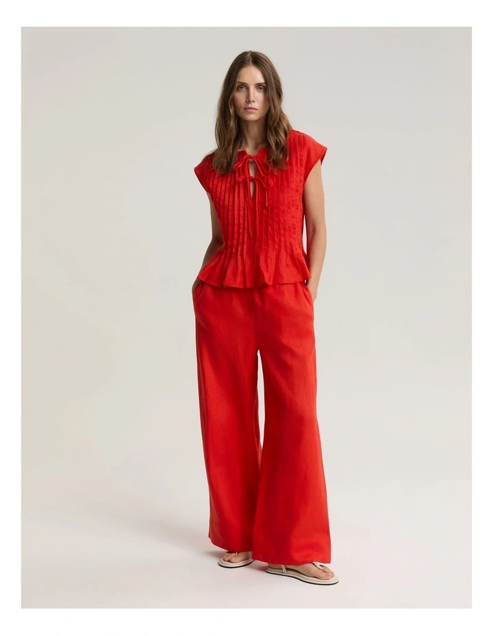 Ariana Pintuck Linen Blouse image 3