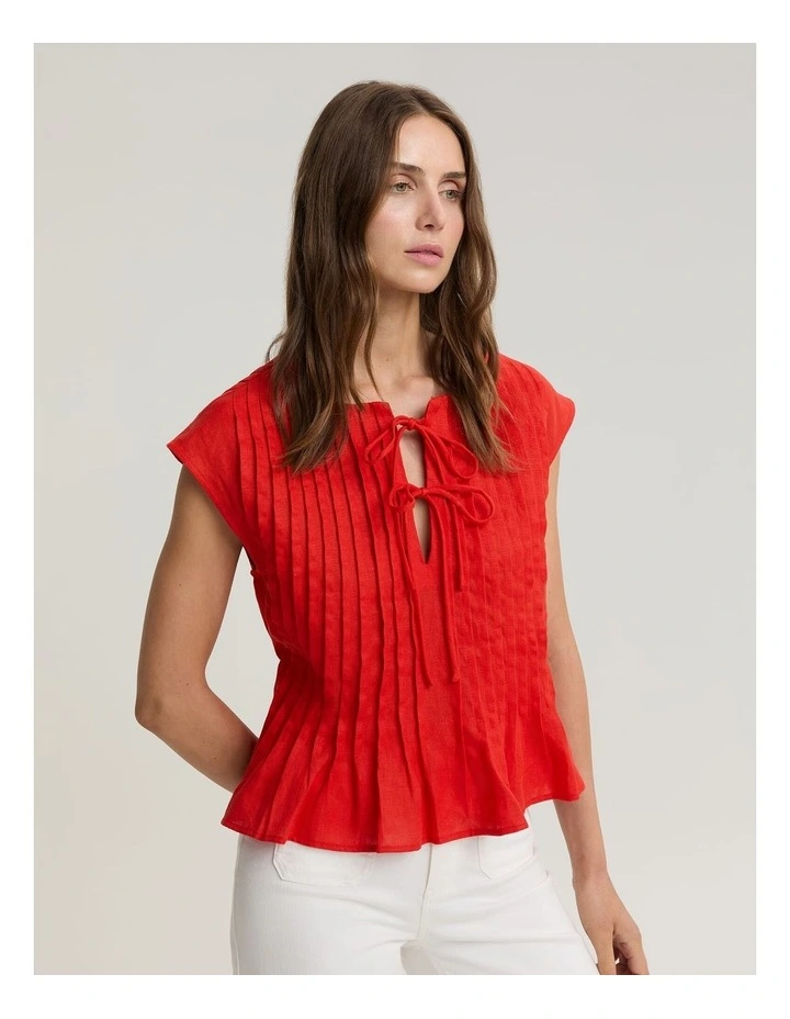 Ariana Pintuck Linen Blouse image 4
