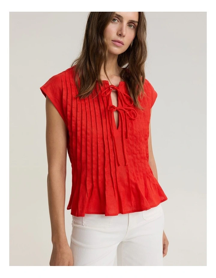 Ariana Pintuck Linen Blouse image 5
