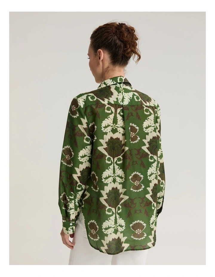 Palm Print Cotton Silk Shirt image 2