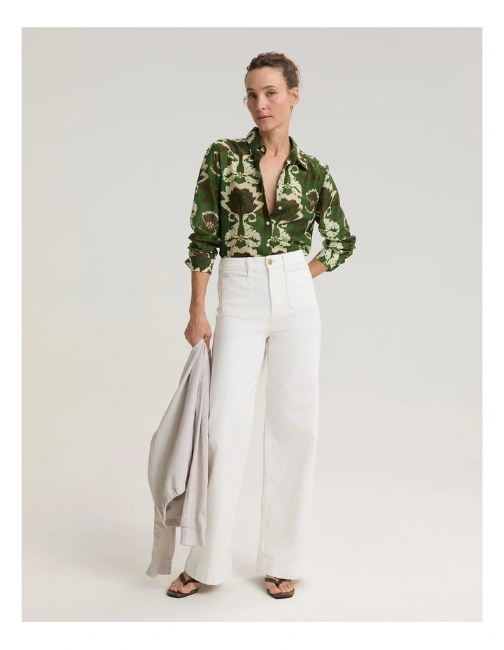Palm Print Cotton Silk Shirt image 3