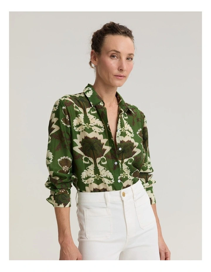 Palm Print Cotton Silk Shirt image 4