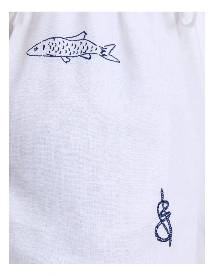 Ariana Embroidered Linen Short image 6