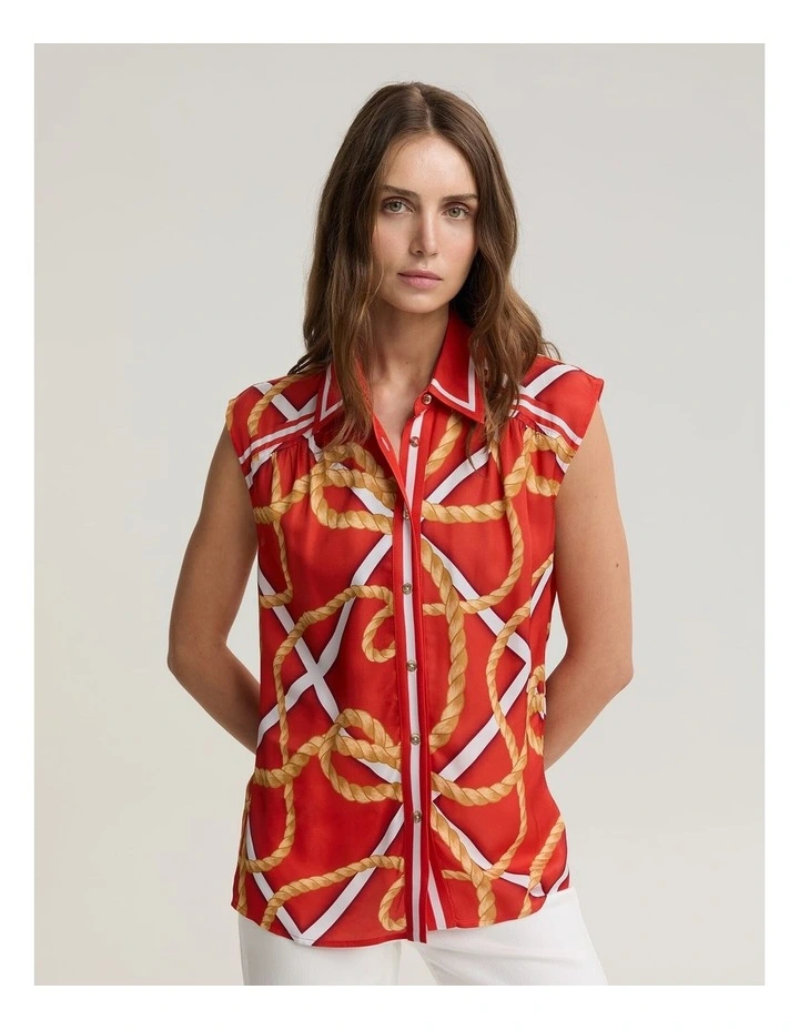 Clove Print Sleeveless Shirt image 1