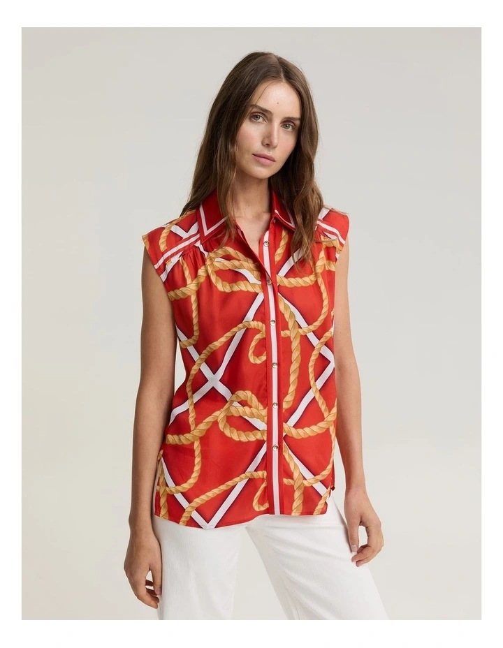Clove Print Sleeveless Shirt image 4