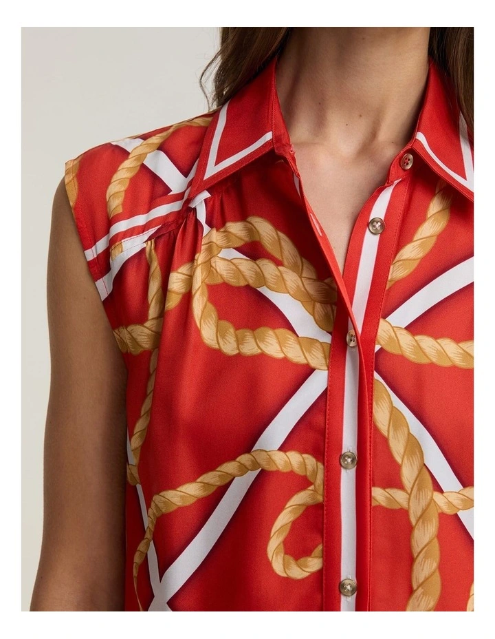 Clove Print Sleeveless Shirt image 5