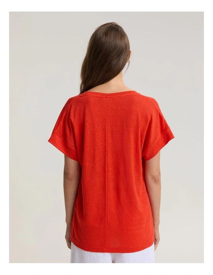 Tonia V-Neck Linen Tee image 2