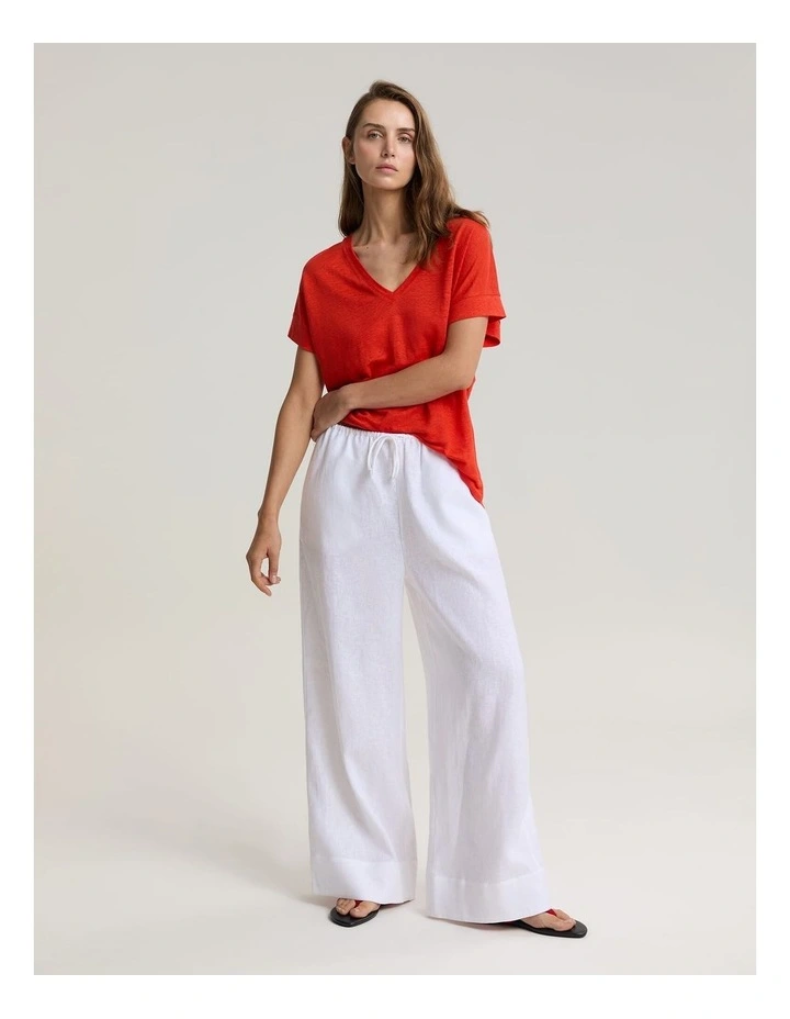 Tonia V-Neck Linen Tee image 3