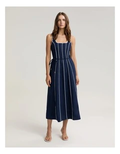 Ivy Linen Piping Dress
