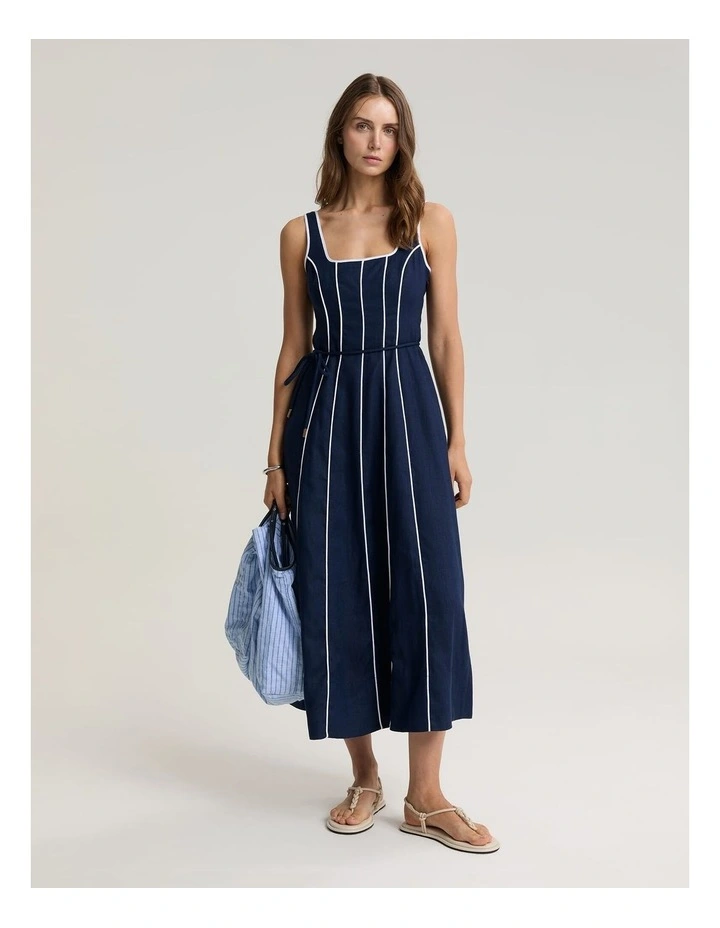 Ivy Linen Piping Dress image 3