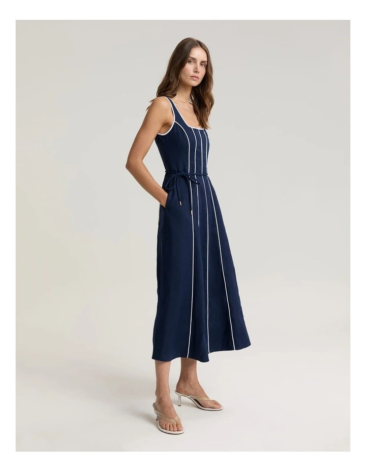 Ivy Linen Piping Dress image 4