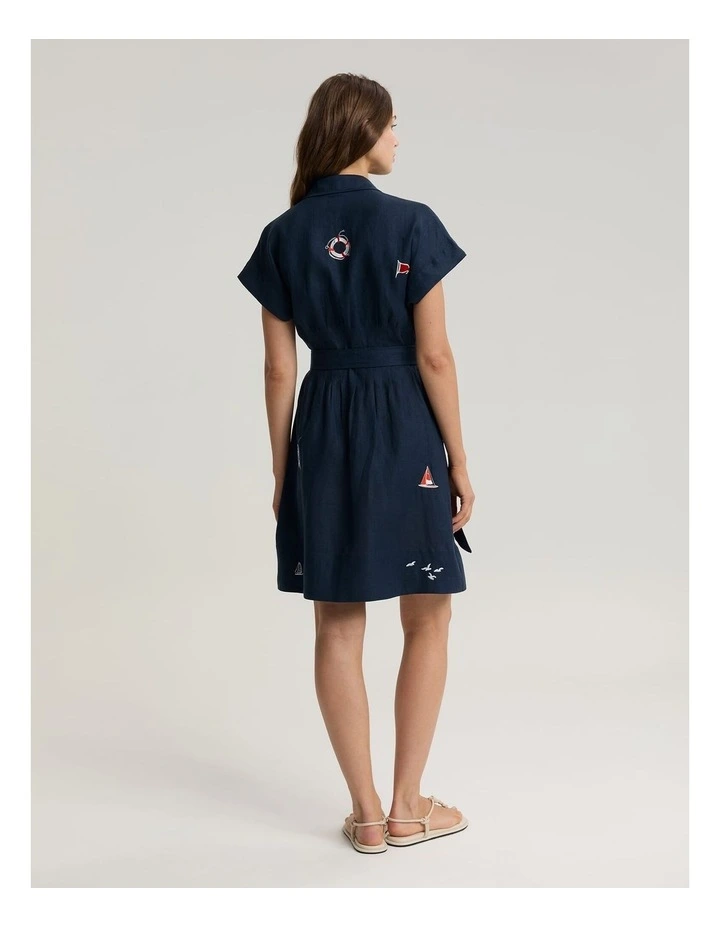 Ariana Embroidered Linen Dress image 2