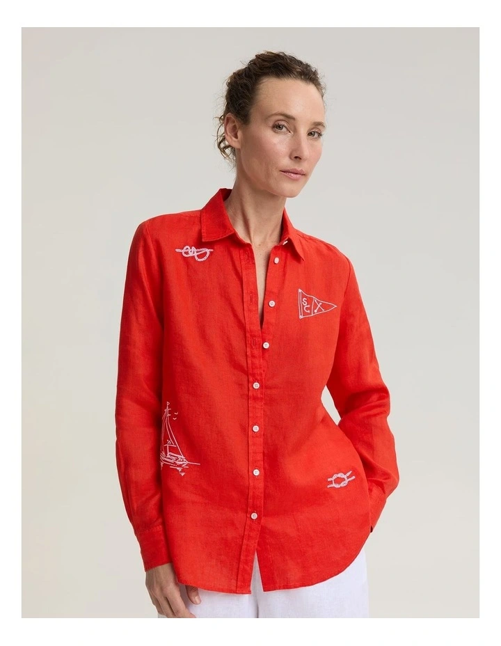 Dahlia Embroidered Linen Shirt image 1