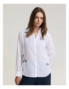 Dahlia Embroidered Linen Shirt