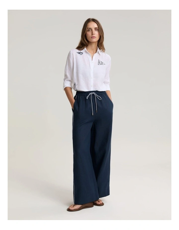 Dahlia Embroidered Linen Shirt image 3