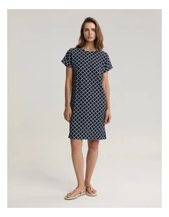 Geo Print Linen Mini Dress