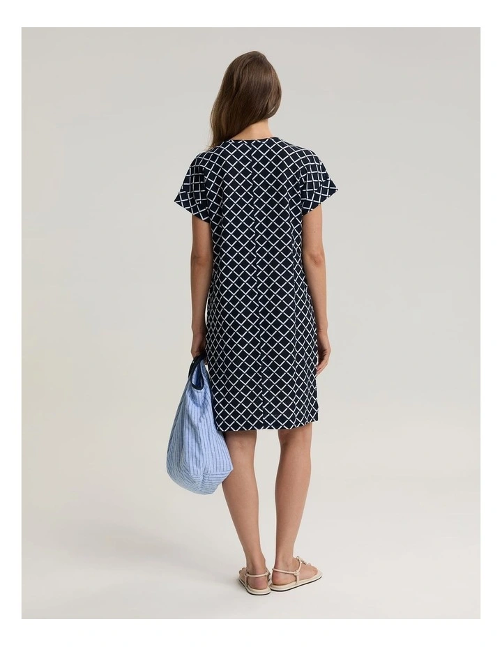 Geo Print Linen Mini Dress image 2