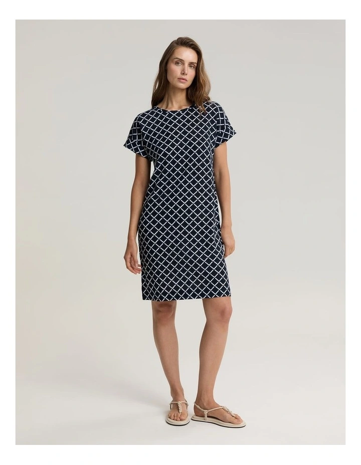 Geo Print Linen Mini Dress image 3