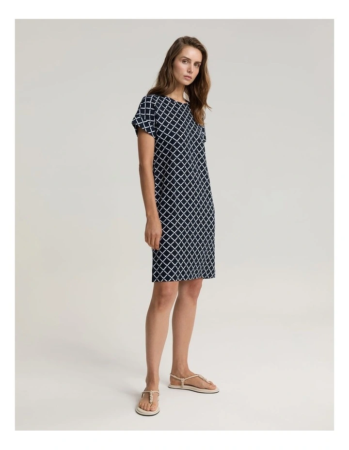 Geo Print Linen Mini Dress image 4