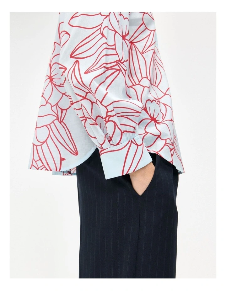 Sea Mist Orchid Voile Shirt in Blue image 4