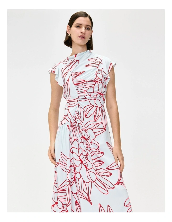 Orchid Draped Gathered Dress in Sea Mist image 3