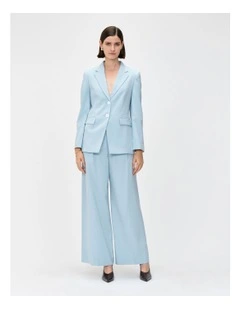 Drapey Ecovero Viscose Semi Fitted Blazer in Blue