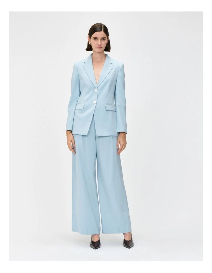 Drapey Ecovero Viscose Semi Fitted Blazer in Blue image 1