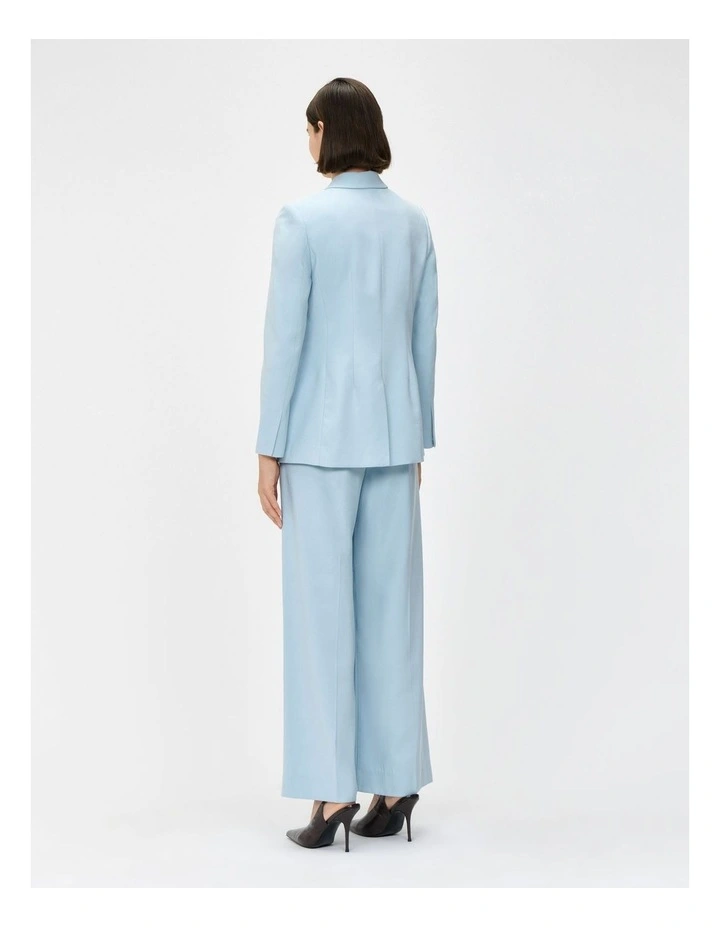 Drapey Ecovero Viscose Semi Fitted Blazer in Blue image 2
