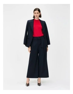 European Stripe Cropped Pant in Blue