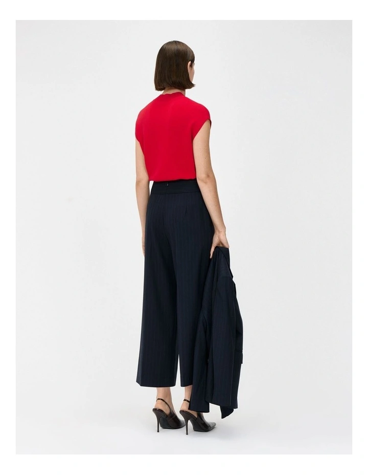 European Stripe Cropped Pant in Blue image 2
