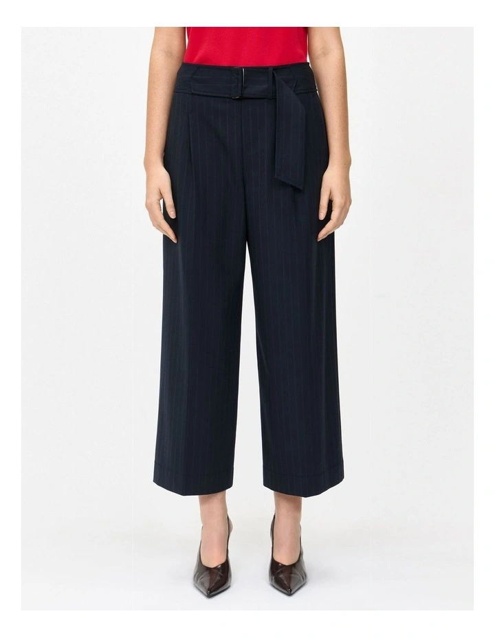 European Stripe Cropped Pant in Blue image 3