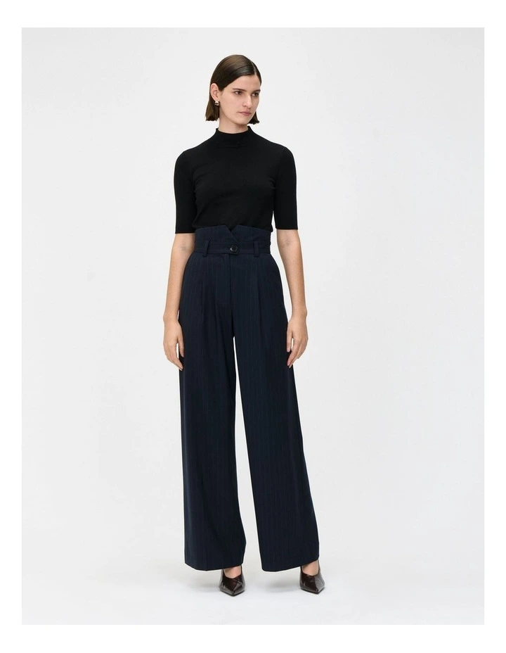 European Stripe Wide Leg Pant in Blue image 1